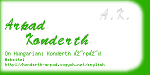 arpad konderth business card